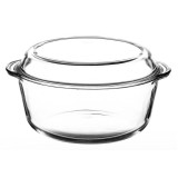 Set of 2 Pasabahce Glass Round Large Casserole