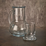 1L Glass Jug Pitcher w/ 230ml Water Tumbler