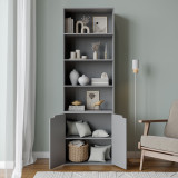 6-Tier Bookcase with 2-Doors