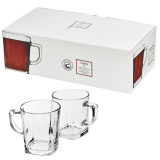 Set of 6 Clear Glass Coffee Mug With Handle 230ml