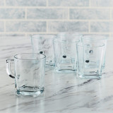 Set of 6 Clear Glass Coffee Mug With Handle 230ml