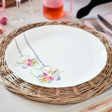 Set of 6 Luminarc Flower Design Dinner Plates