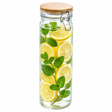1.9L Glass Storage Jar with Bamboo Clamp Lid