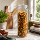 1.9L Glass Storage Jar with Bamboo Clamp Lid
