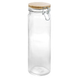1.9L Glass Storage Jar with Bamboo Clamp Lid