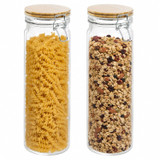1.9L Glass Storage Jar with Bamboo Clamp Lid