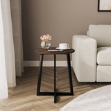 Rustic Accent Side Table with Steel Frame