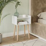 Scandi Storage Side Table with Pine Legs