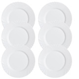 Set of 6 Luminarc Opal Glass Dinner Plates