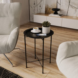 Folding Round Metal Side Table