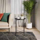 Folding Round Metal Side Table
