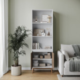 5-Tier Scandi Bookcase with 2 Doors