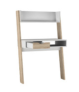 White & Oak Ladder Desk with Drawer
