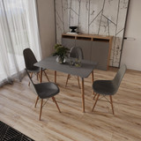 Scandi Style Dining Set - Rectangular Table and 4 Chairs