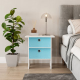 2-Tier 2- Drawer Wooden Side Table