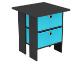 2-Tier 2- Drawer Wooden Side Table