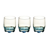 Set of 3/6 Blue Short Flower Base Glass 290ml