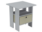 2-Tier 1- Drawer Wooden Side Table