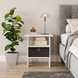 2-Tier 1- Drawer Wooden Side Table