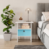2-Tier 1- Drawer Wooden Side Table