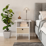 2-Tier 1- Drawer Wooden Side Table