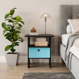 2-Tier 1- Drawer Wooden Side Table