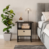 2-Tier 1- Drawer Wooden Side Table