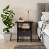 2-Tier 1- Drawer Wooden Side Table