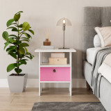 2-Tier 1- Drawer Wooden Side Table