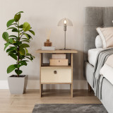 2-Tier 1- Drawer Wooden Side Table