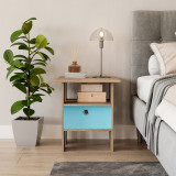 2-Tier 1- Drawer Wooden Side Table