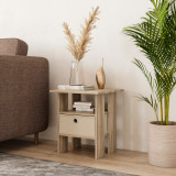 2-Tier 1- Drawer Wooden Side Table