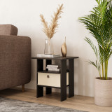 2-Tier 1- Drawer Wooden Side Table