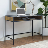 Industrial Wood & Glass Home Office Desk