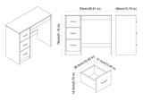 3-Drawer Wooden Desk and Dressing Table - Multi-Functional, 79.5x93x40 cm