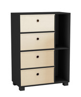 White 2-Section 4-Drawer Shelving Unit