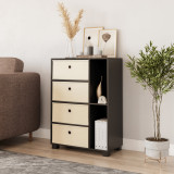 White 2-Section 4-Drawer Shelving Unit