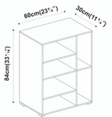 White 2-Section 4-Drawer Shelving Unit