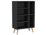 Black 4-Drawer 2-Section Shelving Unit