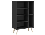 Black 4-Drawer 2-Section Shelving Unit