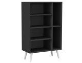 Black 4-Drawer 2-Section Shelving Unit