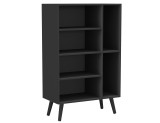 Black 4-Drawer 2-Section Shelving Unit