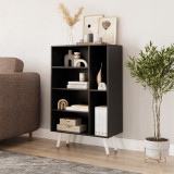 Black 4-Drawer 2-Section Shelving Unit