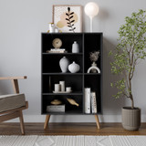 Black 4-Drawer 2-Section Shelving Unit