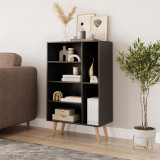 Black 4-Drawer 2-Section Shelving Unit