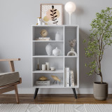 Black 4-Drawer 2-Section Shelving Unit
