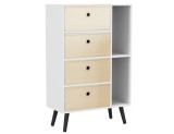 White 4-Drawer 2-Section Shelving Unit With Legs