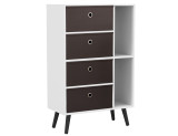 White 4-Drawer 2-Section Shelving Unit With Legs