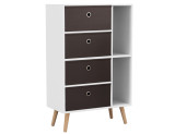 White 4-Drawer 2-Section Shelving Unit With Legs