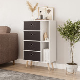 White 4-Drawer 2-Section Shelving Unit With Legs